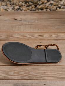 Của phụ nữ In hoa Báo Bằng phẳng Dệt Dép xăng đan , Thoải mái Và Đúng mốt Cho mùa hè - Nhiều màu - Xem 5