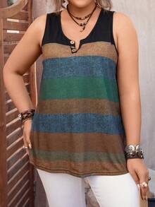 EMERY ROSE 大尺碼女款條紋背心 - 彩色 - 查看 5