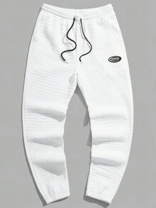 GENTILAND Nam Dệt kim Eo dây rút Giải trí Quần - trắng - Xem 5