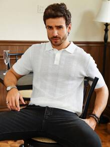 Manfinity Homme 男款純色短袖針織衫