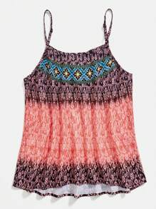 SHEIN VCAY Vacation Style Women's Position Paisley Print Summer Beach Tank Top - Multicolor - View 4