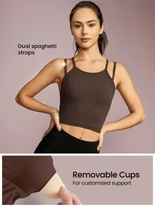 GLOWMODE FeatherFit™ Strappy Activity Cropped Tank Top Light Support Low Impact Yoga Daily