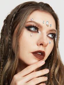 ROMWE Goth 1入組星月融合鑽石面部貼花