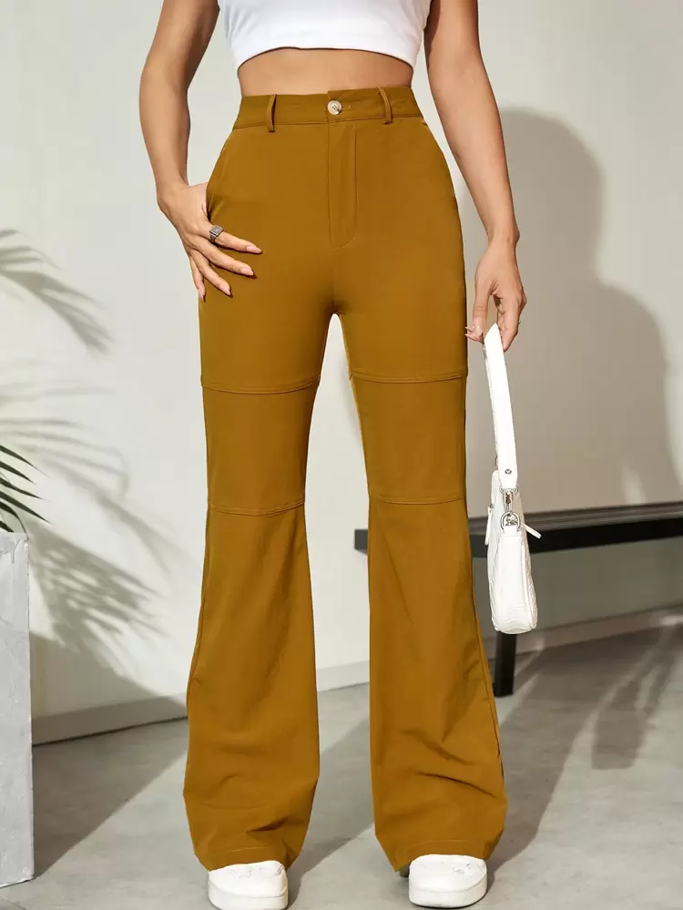 Women's Solid Color Flare Pants Fall Cloth For Women