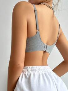 1 Miếng Quý cô Màu xám Tốt Dây đeo vai Bras - Xám - Xem 2