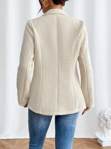 Chiquease Double Breasted Suit Jacket - Apricot - View 2