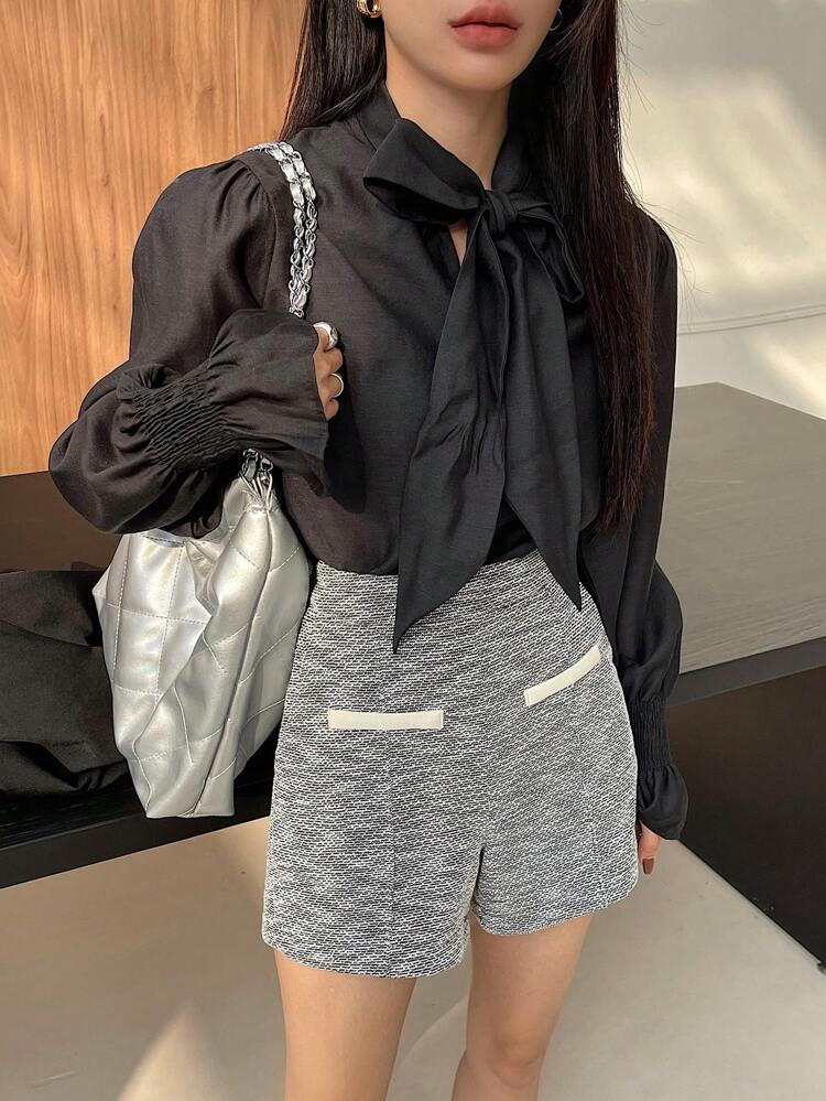 Women's Color-Block Patch Pocket Straight Shorts