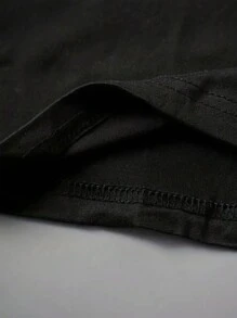 SHEIN 大码女式肖像印花短袖 T 恤图案 T 恤女式上衣 - 黑色 - 查看 5