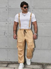 Manfinity Homme Men's Plus Size Solid Color Overalls