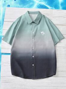 Genlund Men's Gradient Drop Shoulder Shirt - Green - View 3