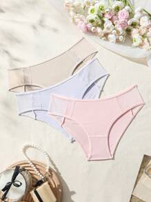 SHEIN 3pcs Women'S Sheer Panel Triangle Panties - Multicolor - View 1