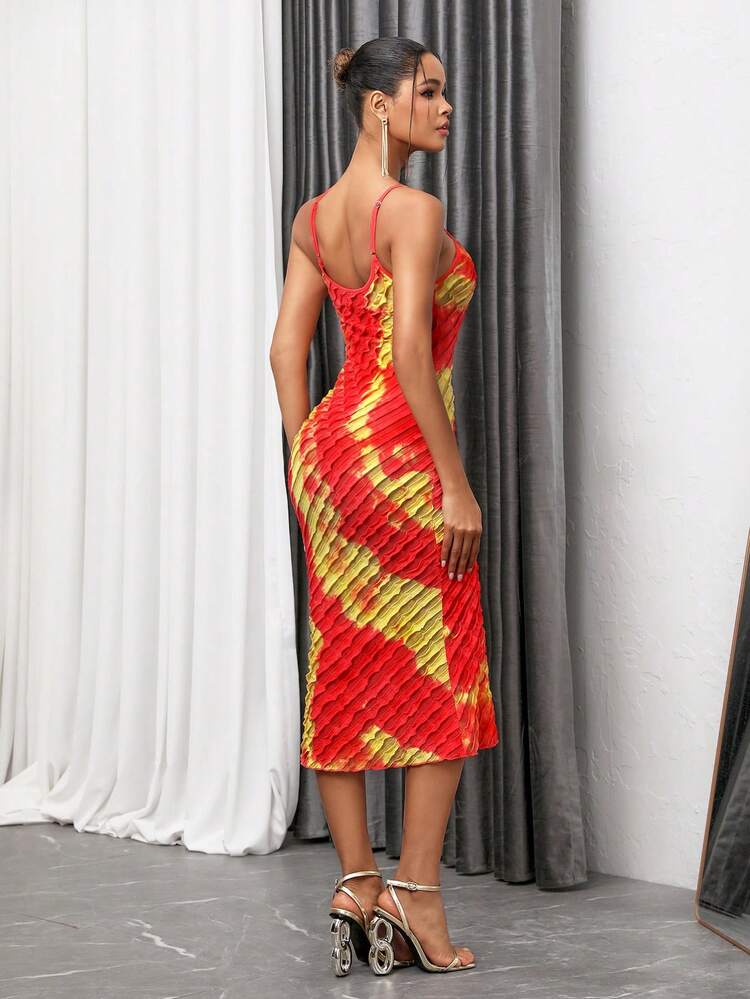 Women's Tie Dyeing Fish Tail Hem Cami Dress