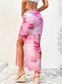 Soleia Women's Vacation Style Slit Hem Skirt - Multicolor - View 2