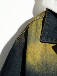 Manfinity Homme Men's Plus Size Vintage Denim Jacket - Blue - View 4