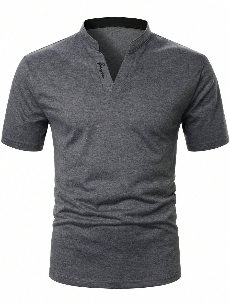 Manfinity Homme Men's Short Sleeve Polo Shirt With Letter Pattern ...