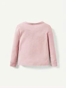 Baby Girl Cute Animal Pattern Round Neck Top And Long Pants 4pcs Set Snug Fit Sleepwear Suit Matching Set - Pink - View 2