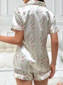 CottageSlumber Women's Dotted Printed Short Sleeve Top & Shorts Pajama Set - Champagne - View 2