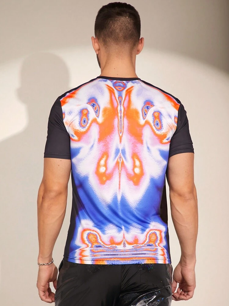 Men's Thermographic Print Knit Casual T-Shirt