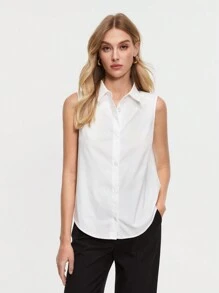 BizChic CAMISA DE DOBLE BOTONADURA TEJIDA 2 EN 1 PARA MUJER, ROPA CASUAL DE OFICINA PARA MUJERES