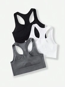 Cheerettes 3pcs Women's Sports Bra With Crisscross Back Design - Multicolor - View 2