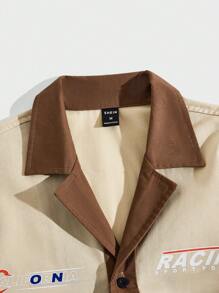 Mainfolk Men's Color Blocking Designed Woven Casual Shirt - Black - View 4