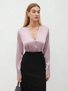 BizChic Của phụ nữ Tay áo dài Áo sơ mi - trắng - Xem 7