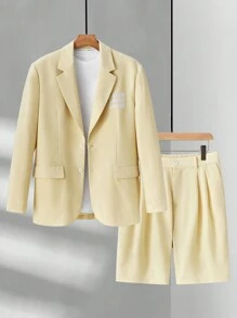 Manfinity Unisex Loose Fit Men's Woven Leisure Suit, 2pcs/Set