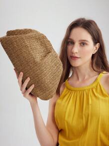 MOTF PREMIUM WOMEN'S WOVEN RATTAN CLUTCH BAG - Khaki - View 1