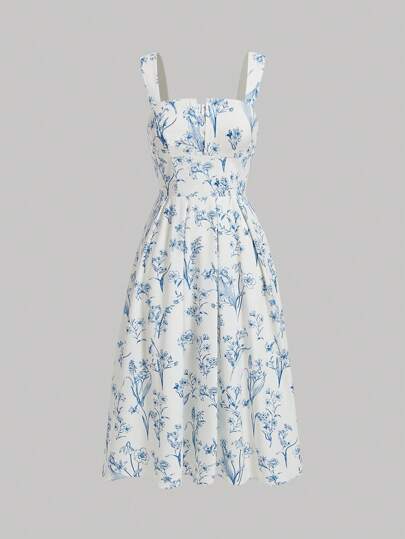 SHEIN MOD 女士花卉印花無袖Cami裙