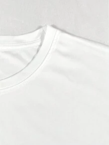 INAWLY Kích thước lớn Môi In Khẩu hiệu Vòng cổ Áo thun - trắng - Xem 5