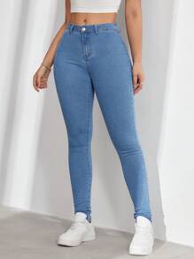 SHEIN EZwear Women's Slim Fit Casual Jeans