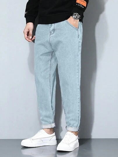 Manfinity Homme Herr Lutande Ficka Jeans