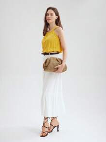 MOTF PREMIUM WOMEN'S WOVEN RATTAN CLUTCH BAG - Khaki - View 5