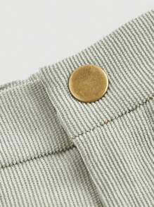 SHEIN MOD 女士薄荷绿色双口袋直筒裤 - 薄荷綠 - 查看 4