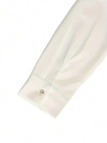 2pcs/Set Men's Geometric Print Minimalist Shirt And Pants Set, For Autumn - White - View 3