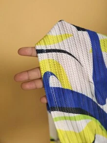 Slaydiva 大码女士节日三件套：镂空全印花前系带长袖短款上衣和紧身迷你裙