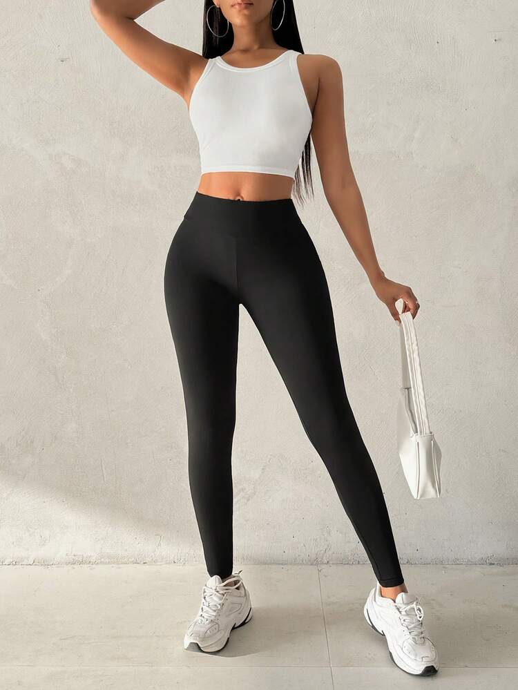 Solid Color Leggings Set Fall Cloth For Women