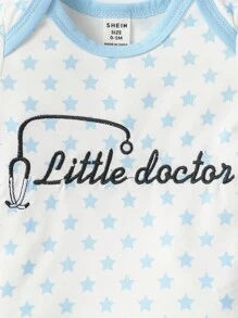 SHEIN Geschenkbox-set Zur Monatsfeier Für Neugeborene, Bestehend Aus Bedruckten Kurzarm-bodys, Hosen Und Mehr, Süß Und Bequem Für Den Alltag, Frühling Und Sommer - Verschiedenfarbig - Übersicht 7