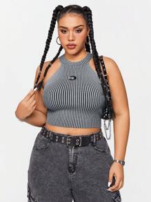 SHEIN EZwear CURVE Plus Size Women's Sleeveless Fitted Knitted Top, Multiple Pack - Multicolor - View 8