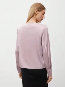 BizChic Của phụ nữ Tay áo dài Áo sơ mi - trắng - Xem 8