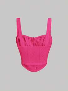 SHEIN MOD 女士荷叶边前系带背心