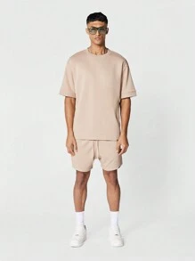 SUMWON Premium Heavyweight Oversized Tee And Short 2 Piece Set - Apricot - View 2