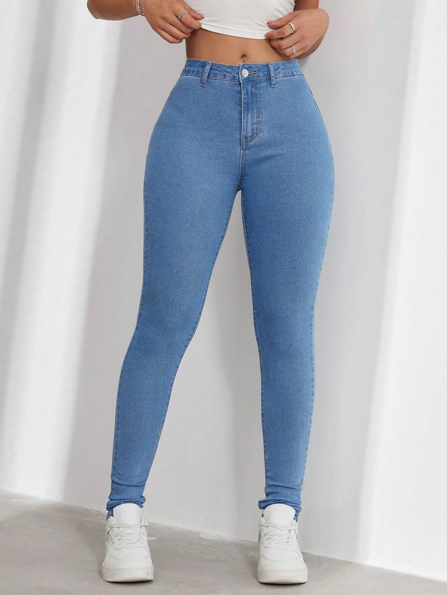 SHEIN EZwear Women's Slim Fit Casual Jeans