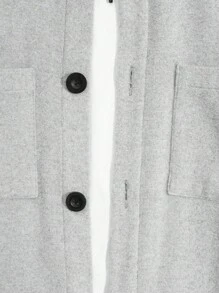 SHEIN Cottnline Men's Long Sleeve Jacket With Double Pockets - Light Grey - View 3