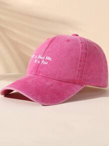 Pretty Bratty Artist Sport 时尚粉色字母印花棒球帽，节日，情人节 - 玫紅色 - 查看 2