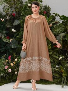 Mulvari Polka Dot & Paisley Printed Dress