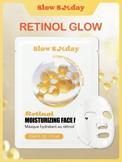 SlowSunday Retinol Moisturizing Face Mask, Anti-Aging, Hydrates And Nourishes, Deeply Hydrates And Soothes Skin, K Beauty, For Valentine's Day, Valentines Gift, Valentines Day Gift, Ideal For Party