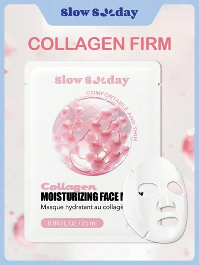 Mascarilla facial hidratante de colágeno SlowSunday, antienvejecimiento, mejora la elasticidad y firmeza de la piel, hidrata y nutre profundamente, calma la piel, K-Beauty, para el Día de San Valentín, regalo de San Valentín, regalo del Día de San Valentín, para el Ramadán, reuniones y regalos del Festival del Ramadán, ideal para fiestas