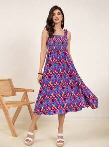 Aveloria Women's Random Printed Vacation Style Cami Dress - Multicolor - View 4