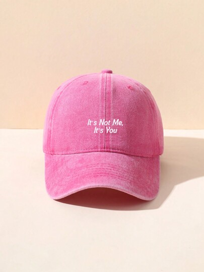 Pretty Bratty Gorra de béisbol con estampado de letras rosa de moda, ideal para artista, vacaciones, Día de San Valentín